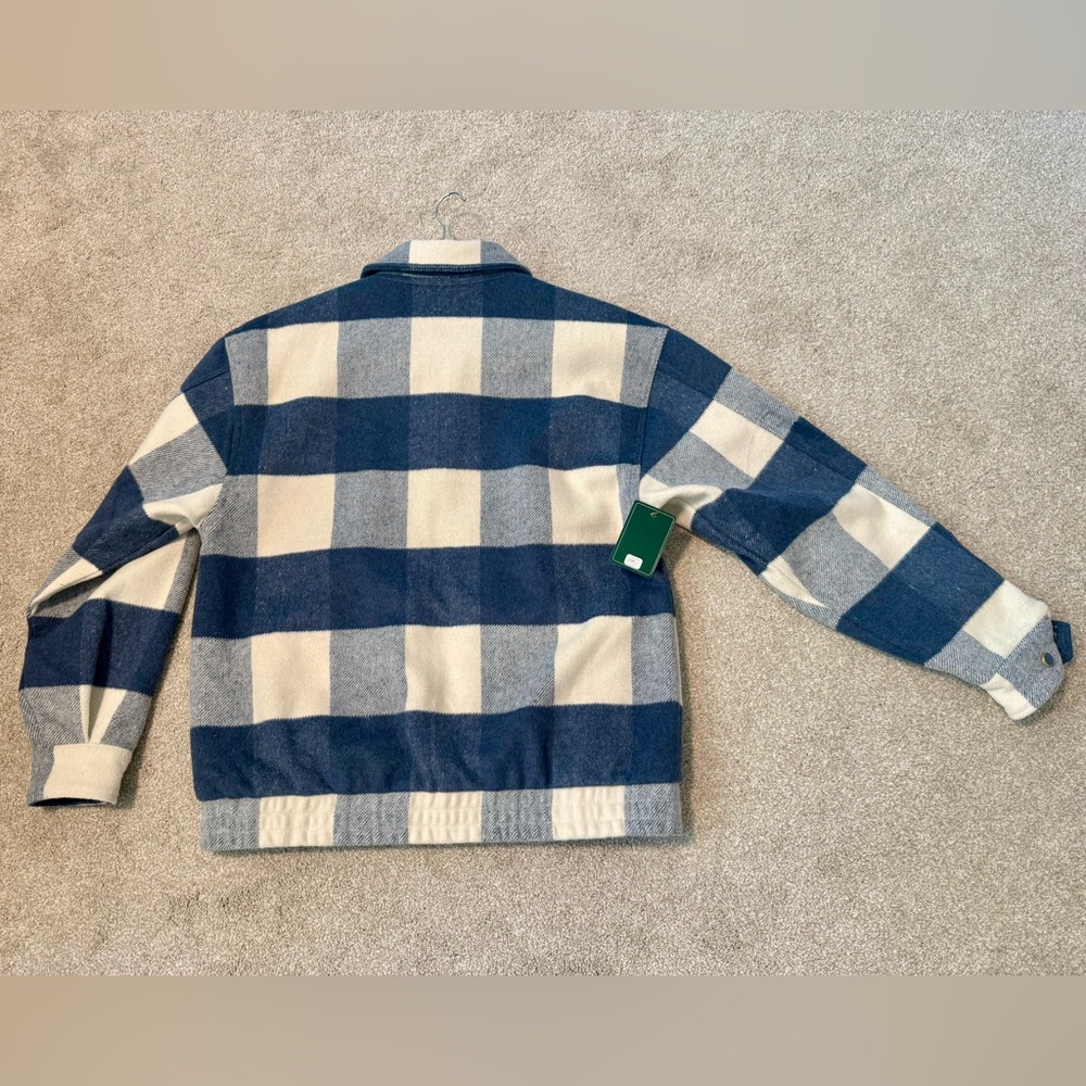 Bogey Boys Blue & Cream Checked Zip-Up Shirt Jacket - Picture 3 of 10